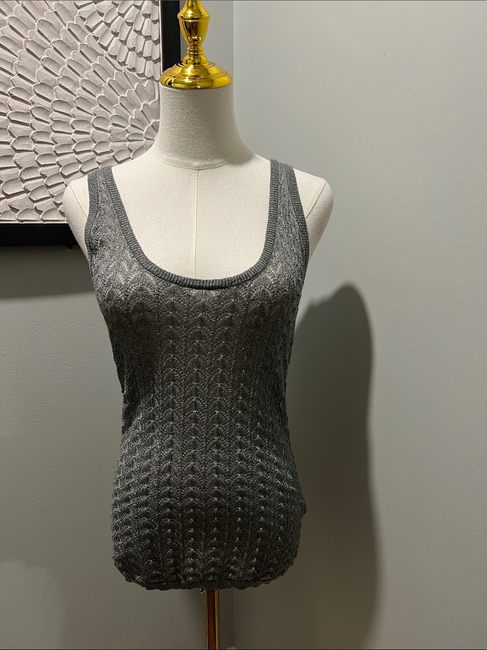Zara Charcoal Knit Scoop-Neck Tank